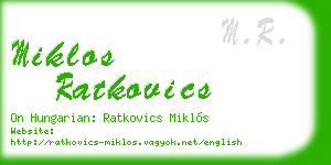 miklos ratkovics business card