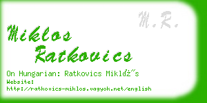 miklos ratkovics business card